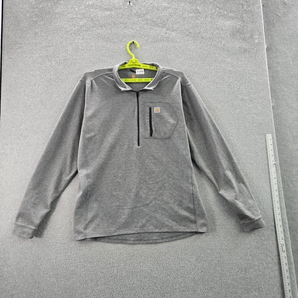 Carhartt Force Men‎ Sweatshirt XL Gray MBL111 Gorpcore Logo Zipper Base Layer